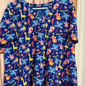 Jungle Animal Scrub Top